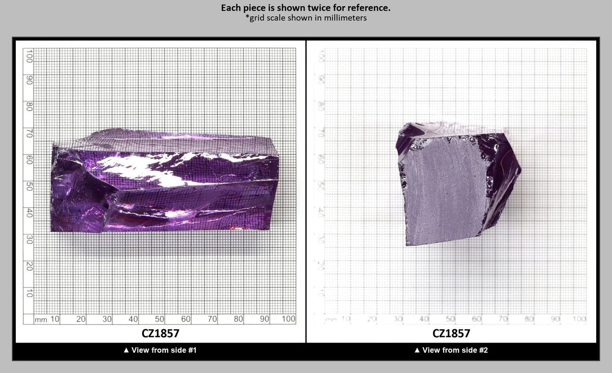 Dark Lavender Cubic Zirconia Faceting Rough for Gem Cutting - Various Sizes : CZ1857
