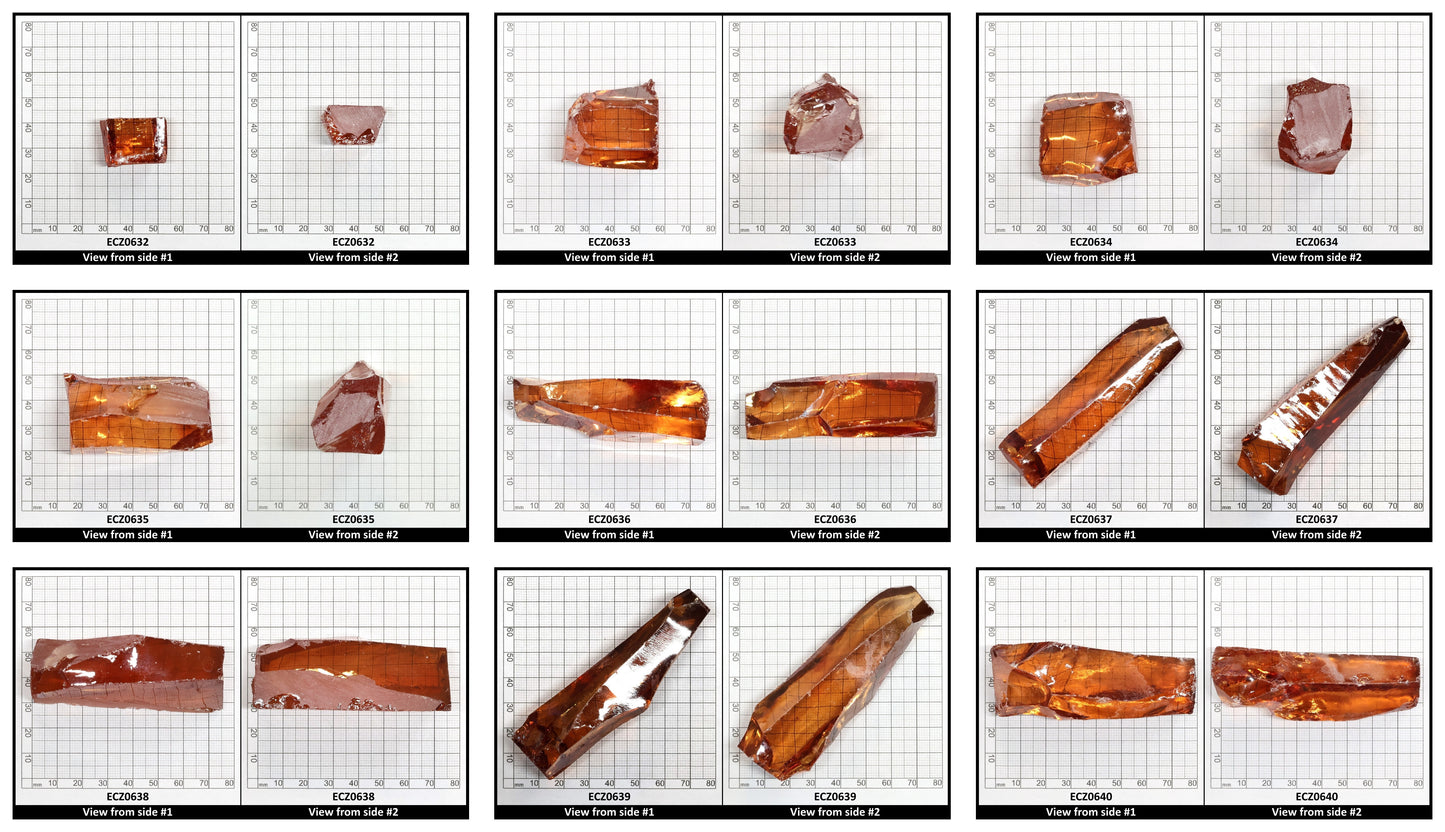 Champagne Cubic Zirconia Faceting Rough for Gem Cutting - Various Sizes