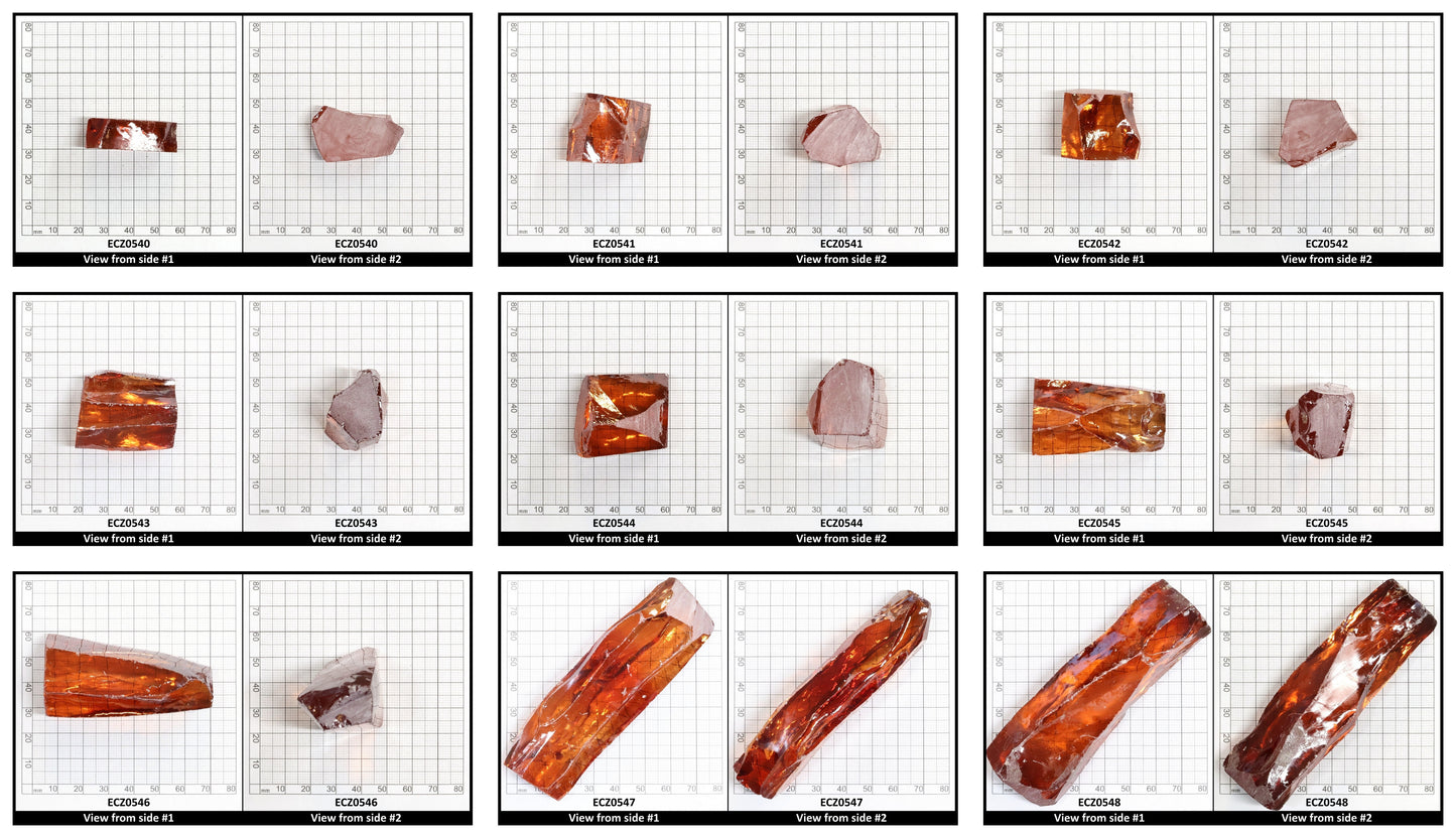 Dark Champagne Cubic Zirconia Faceting Rough for Gem Cutting - Various Sizes