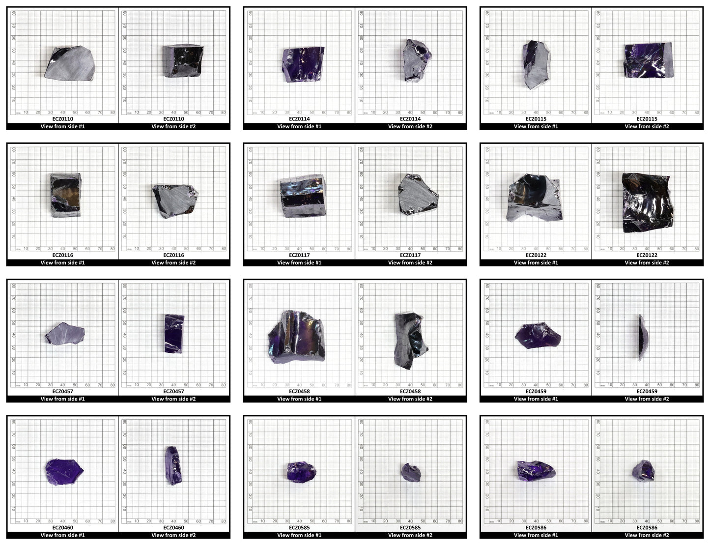 Dark Violet Cubic Zirconia Faceting Rough for Gem Cutting - Various Sizes