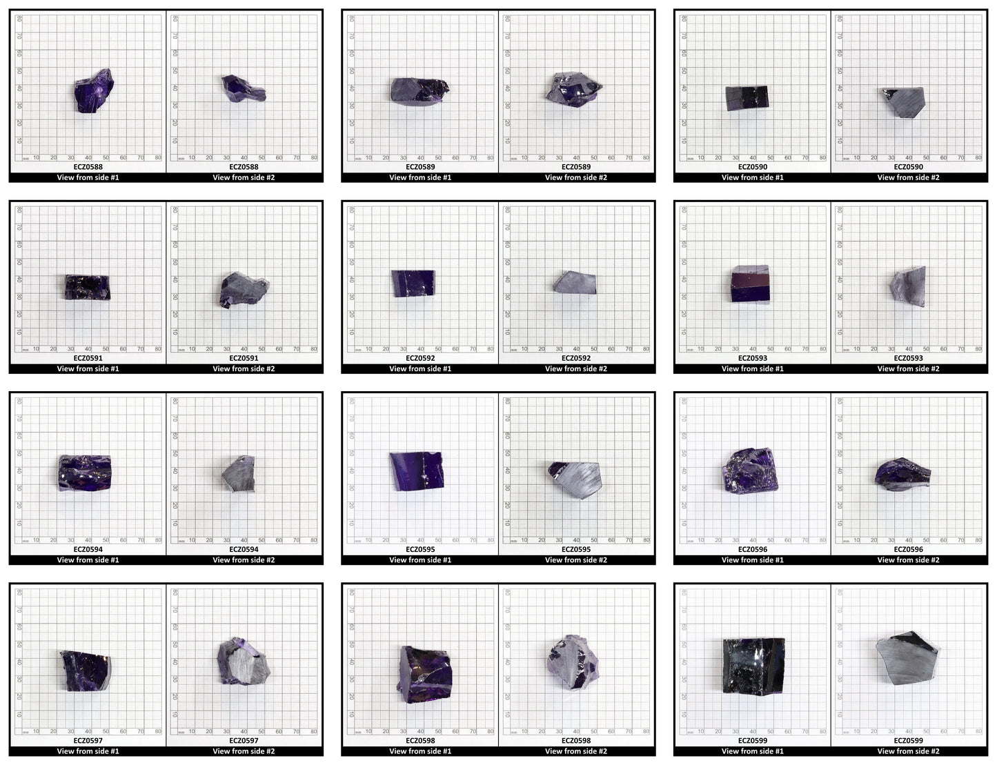 Dark Violet Cubic Zirconia Faceting Rough for Gem Cutting - Various Sizes