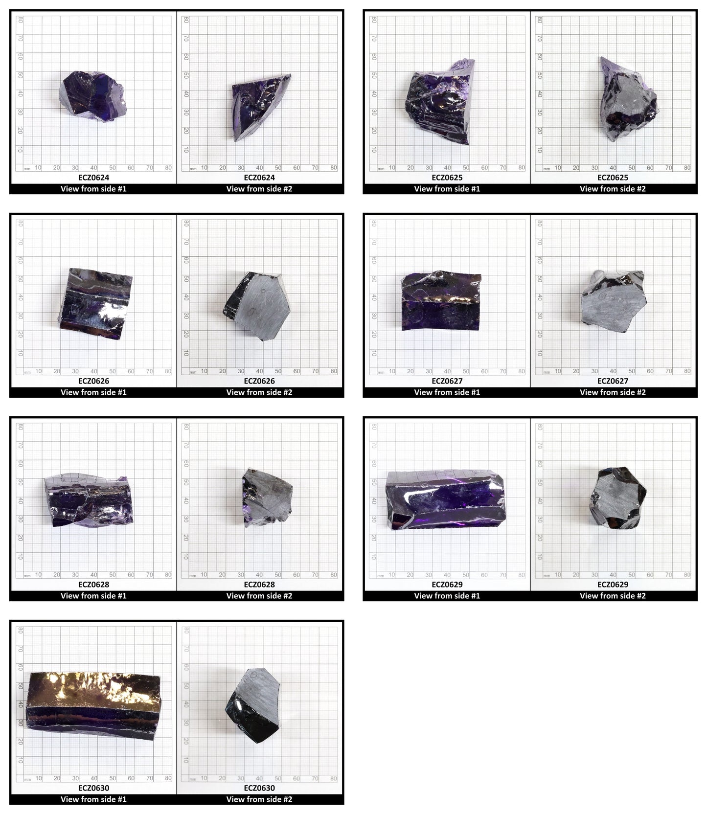 Dark Violet Cubic Zirconia Faceting Rough for Gem Cutting - Various Sizes