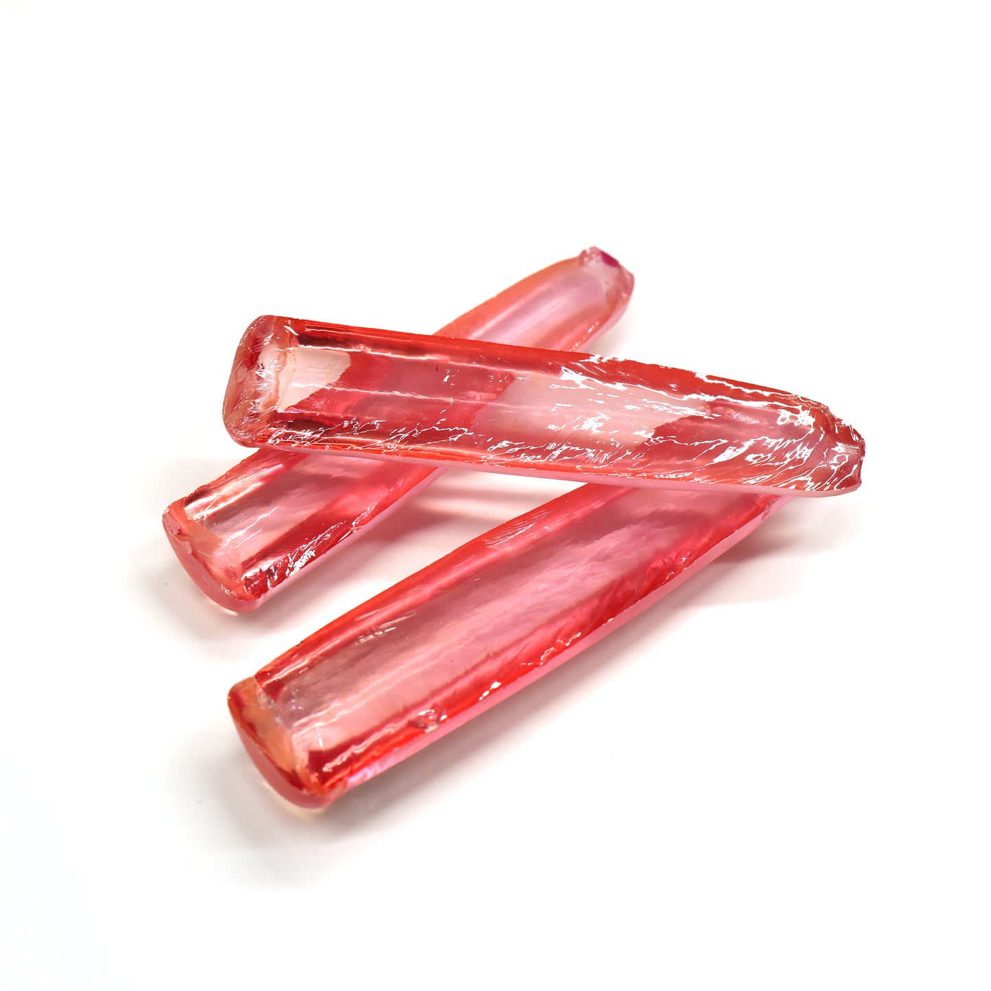 Peach Morganite #18 Lab Created Corundum Sapphire Faceting Rough for Gem Cutting - Various Sizes - Split Boule