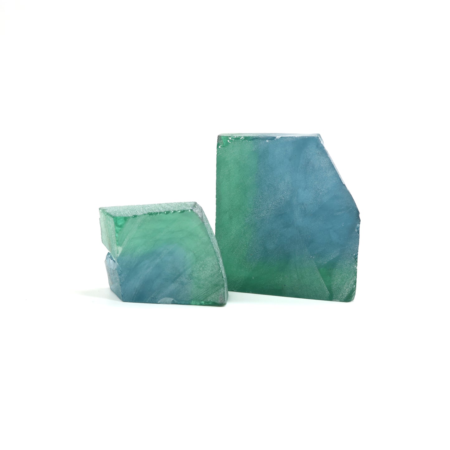 Nanosital Simulated (Included) Bi-Color Lab Created Faceting Rough for Gem Cutting - Blue-Green - Various Sizes