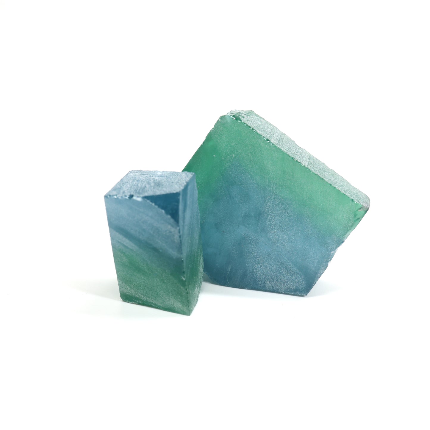 Nanosital Simulated (Included) Bi-Color Lab Created Faceting Rough for Gem Cutting - Blue-Green - Various Sizes
