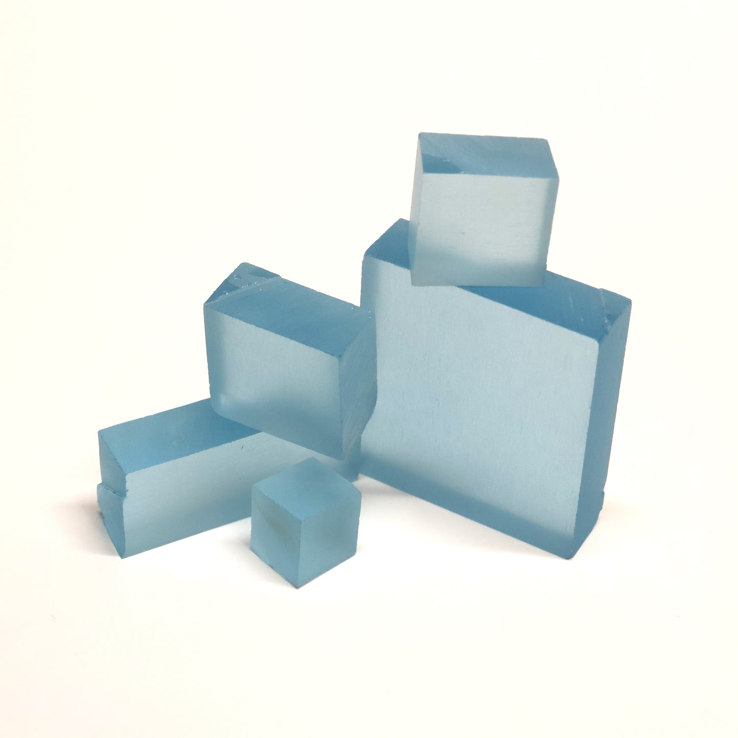 Aquamarine Colored Czochralski Pulled Sapphire - Grade A - Faceting Rough