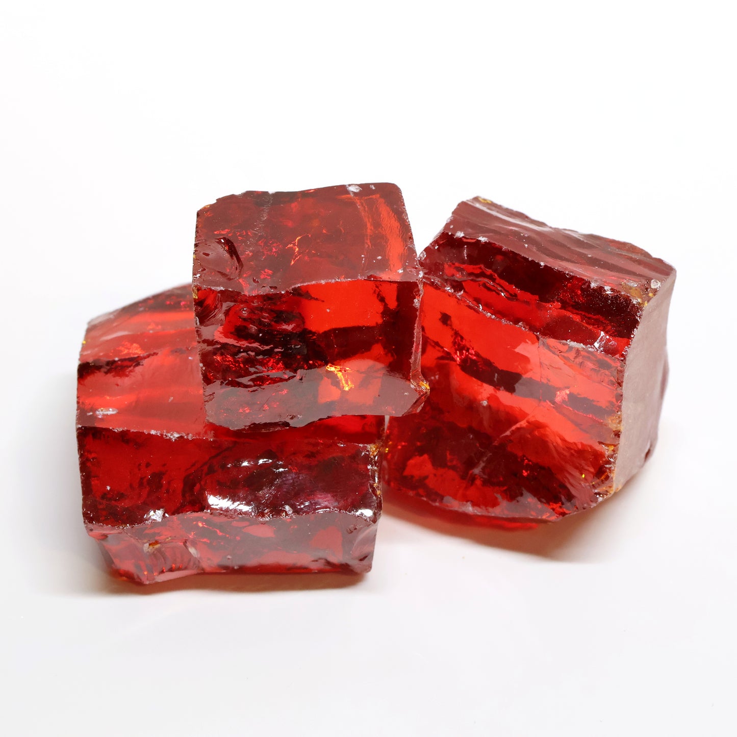Dark Red Cubic Zirconia Faceting Rough for Gem Cutting - Various Sizes