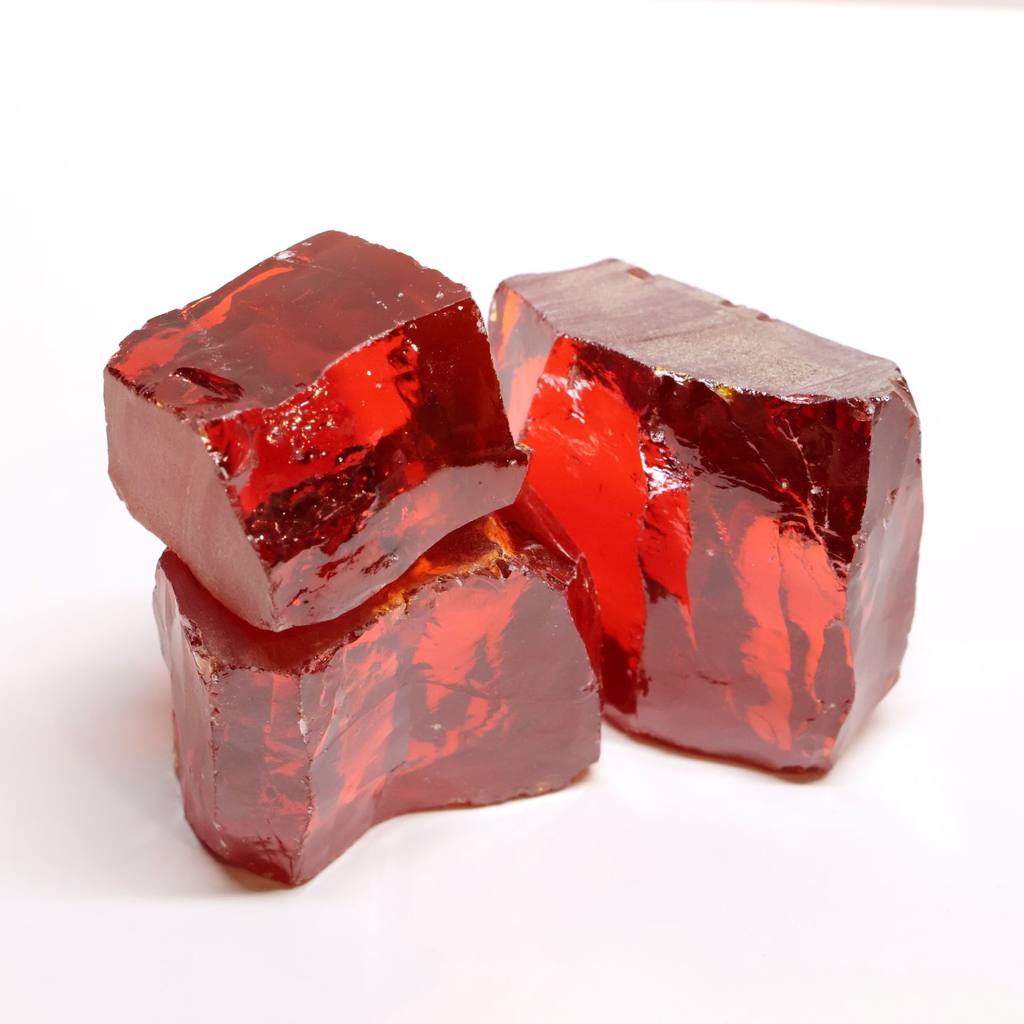 Dark Red Cubic Zirconia Faceting Rough for Gem Cutting - Various Sizes