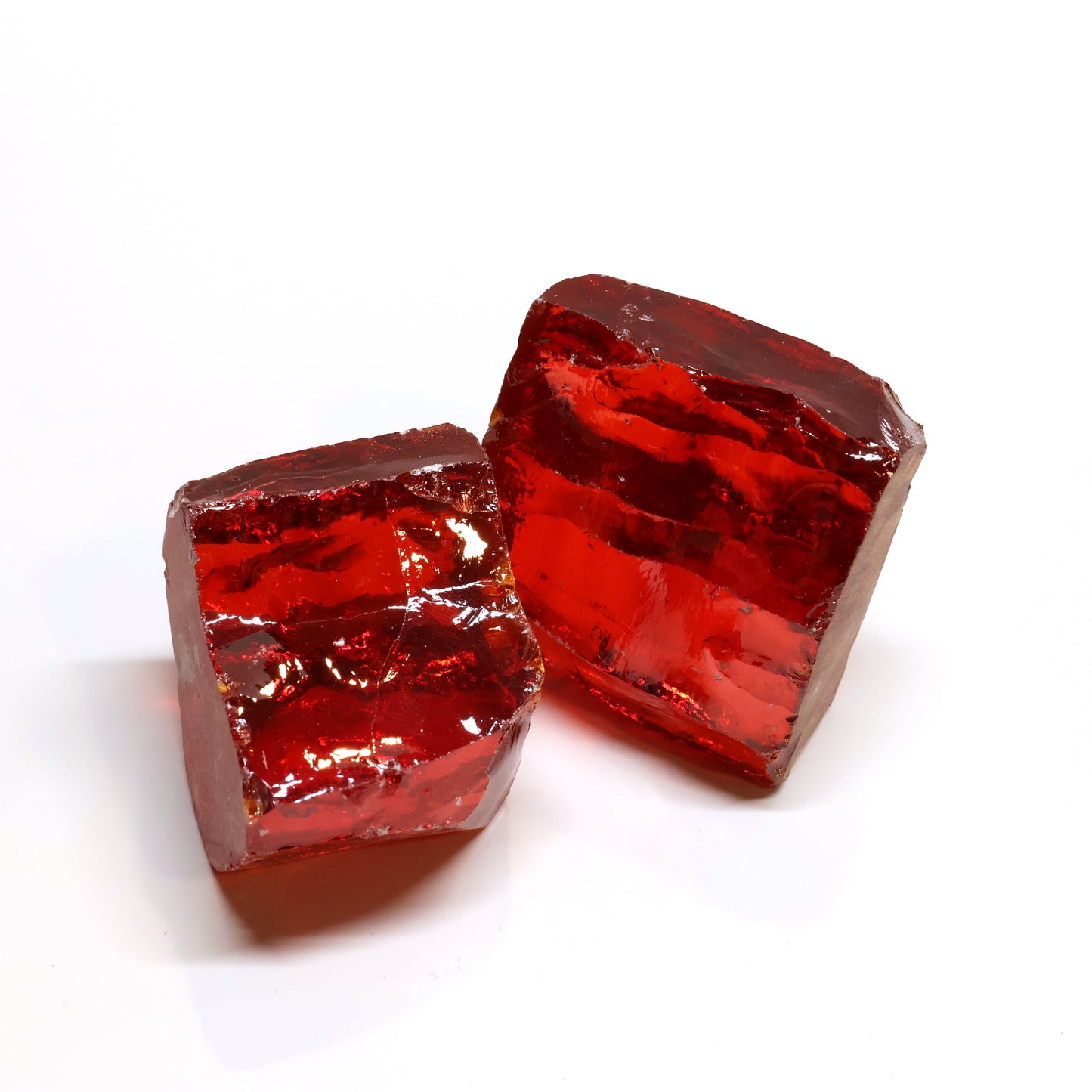 Dark Red Cubic Zirconia Faceting Rough for Gem Cutting - Various Sizes