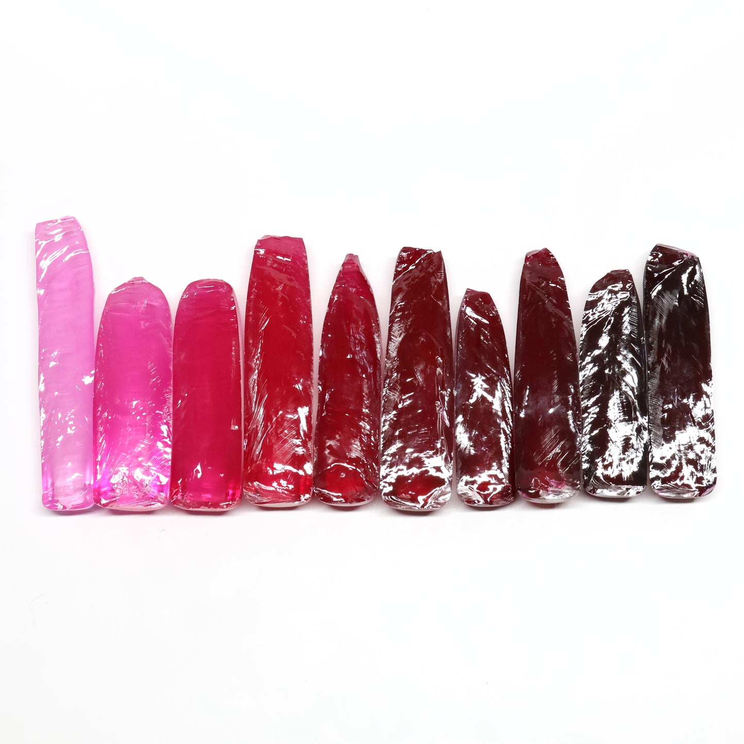 #1.25-#9 Ruby Sample Set Lab Created Corundum Sapphire Faceting Rough