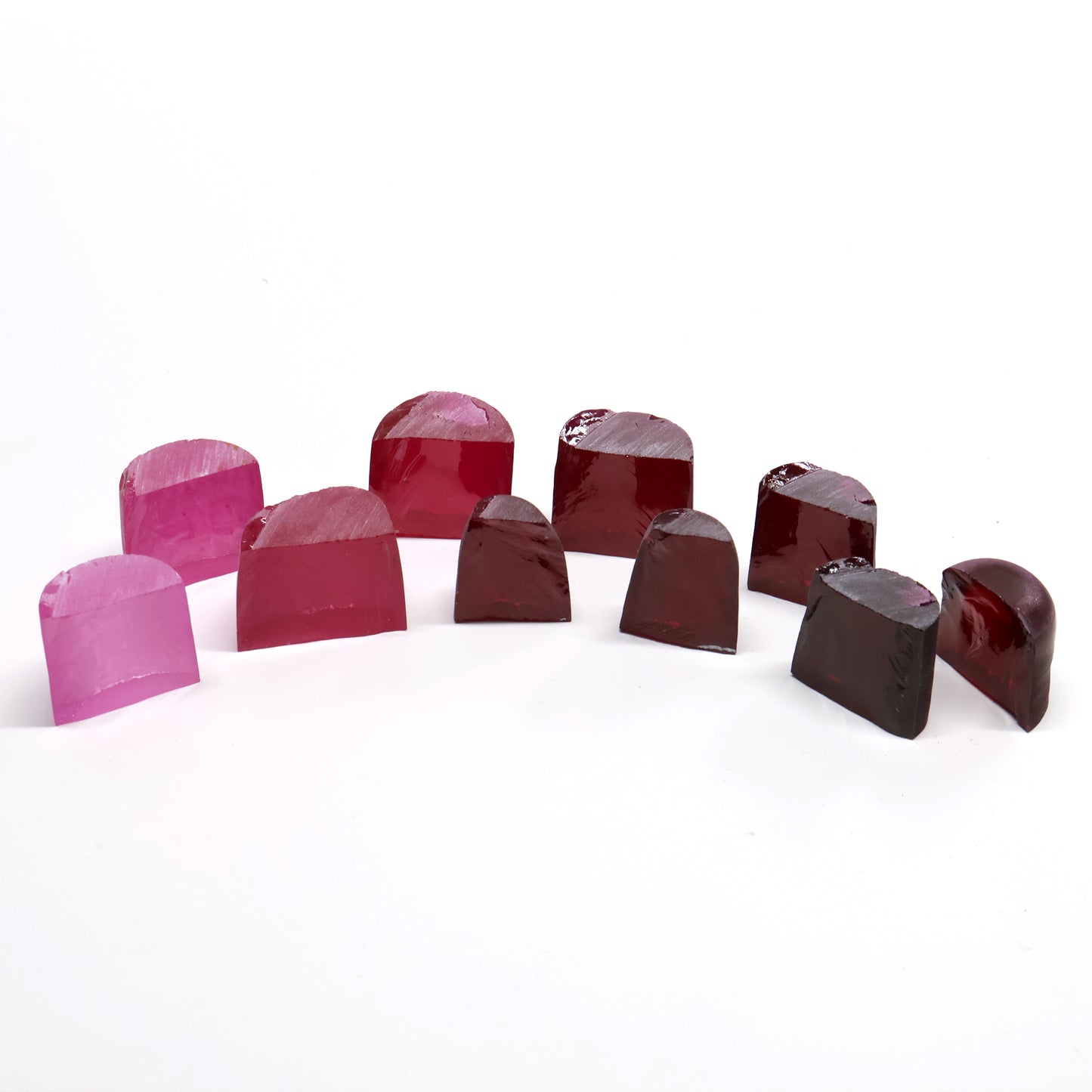 #1.25-#9 Ruby Sample Set Lab Created Corundum Sapphire Faceting Rough