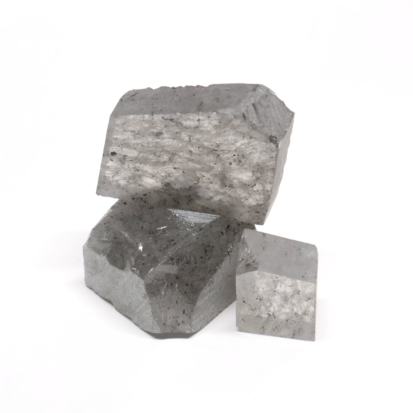Nanosital Simulated Salt and Pepper Diamond Lab Created Faceting Rough for Gem Cutting - #Z-1345 - Various Sizes