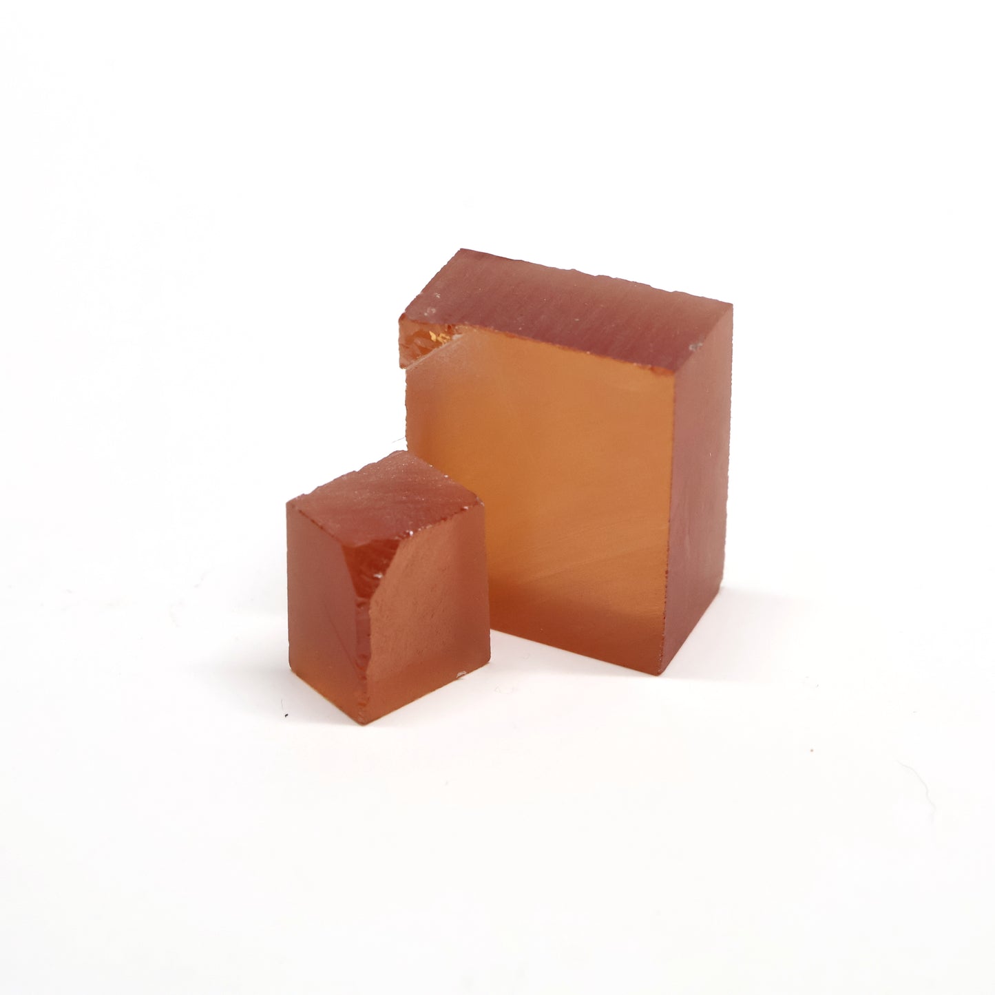 Orange Czochralski Pulled Sapphire - Grade A - Faceting Rough