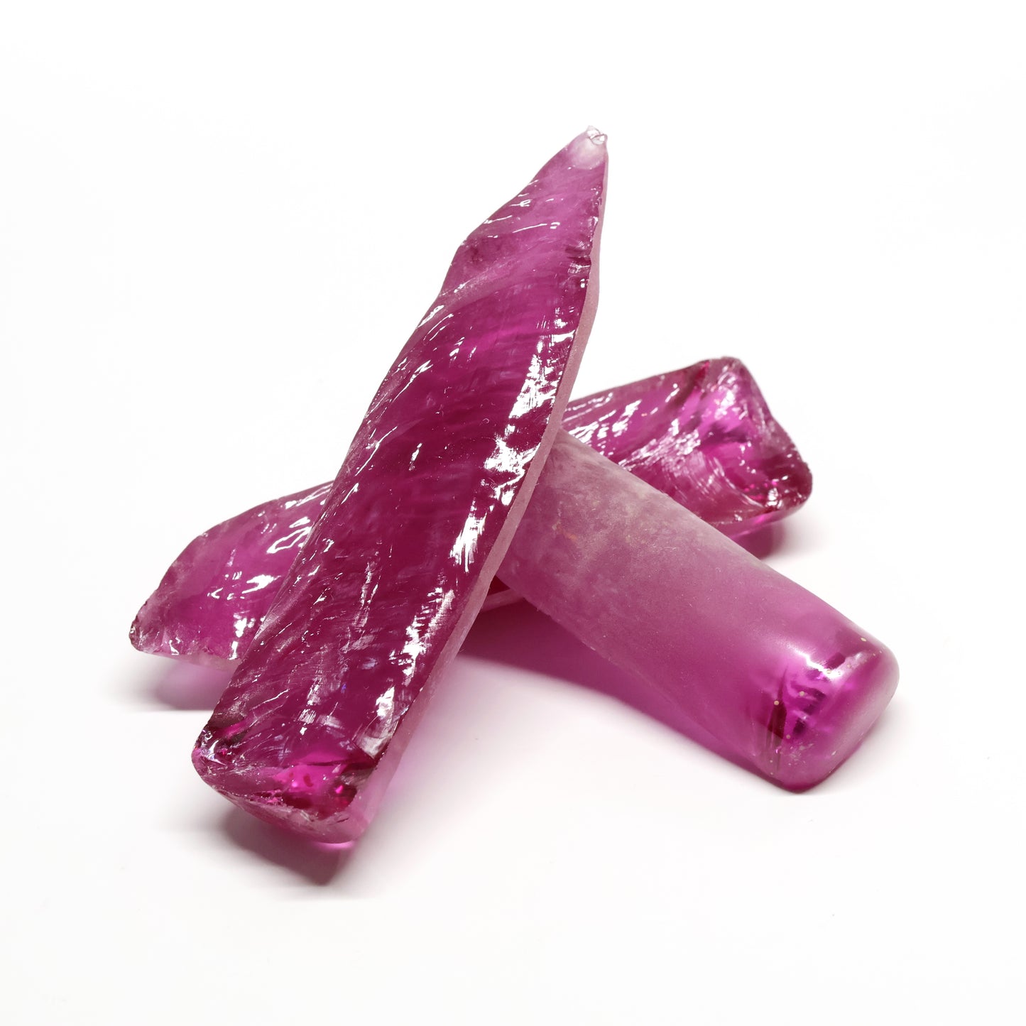 Alexandrite #49 Colored Lab Created Corundum Sapphire Faceting Rough for Gem Cutting - Various Sizes - Split Boule