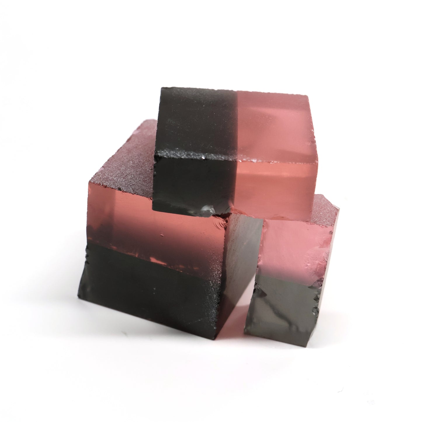 Nanosital Simulated Bi-Color Lab Created Faceting Rough for Gem Cutting - Grey-Pink - Various Sizes