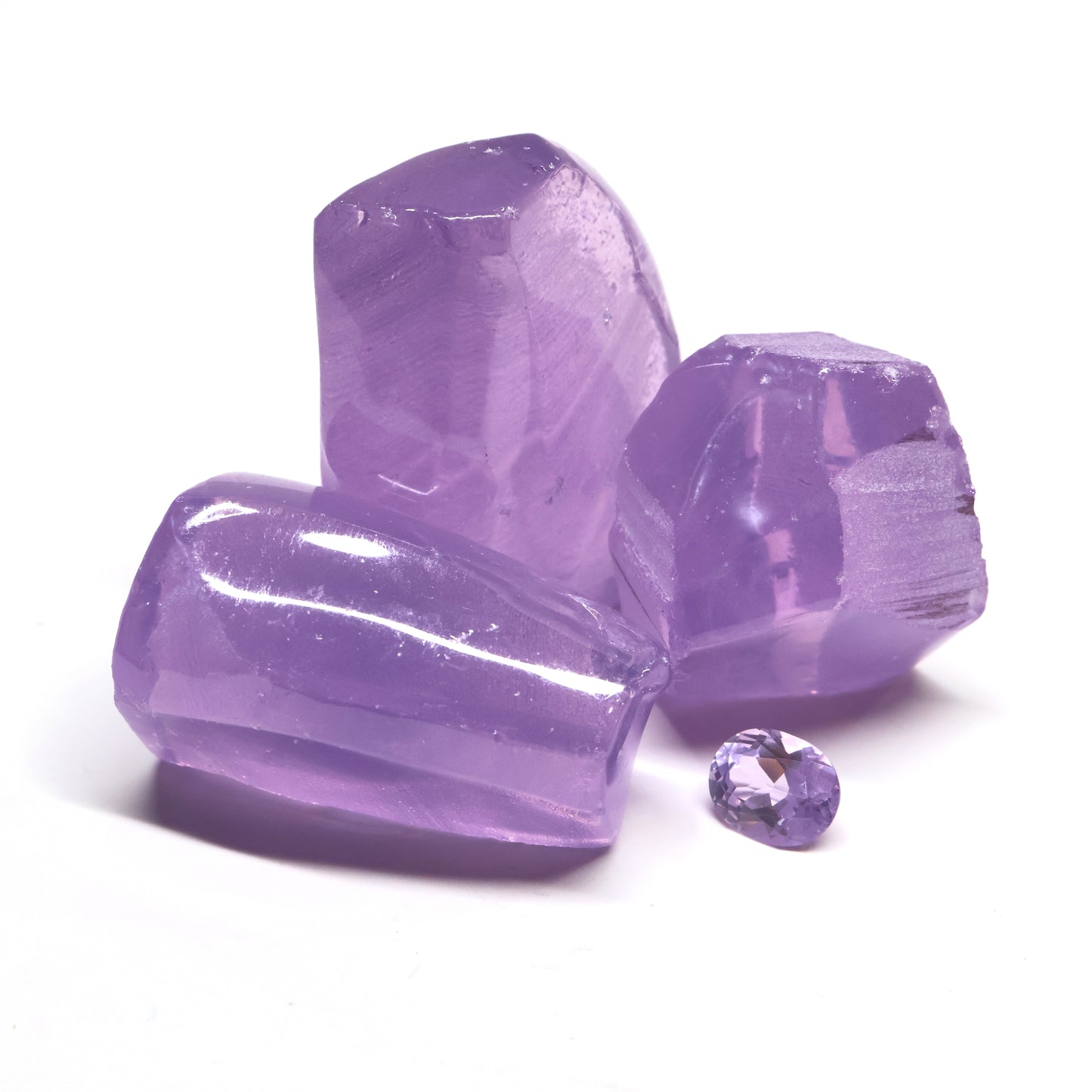 Nanosital Simulated Lavender Quartz Lab Created Faceting Rough for Gem Cutting - #B-2287 - Various Sizes