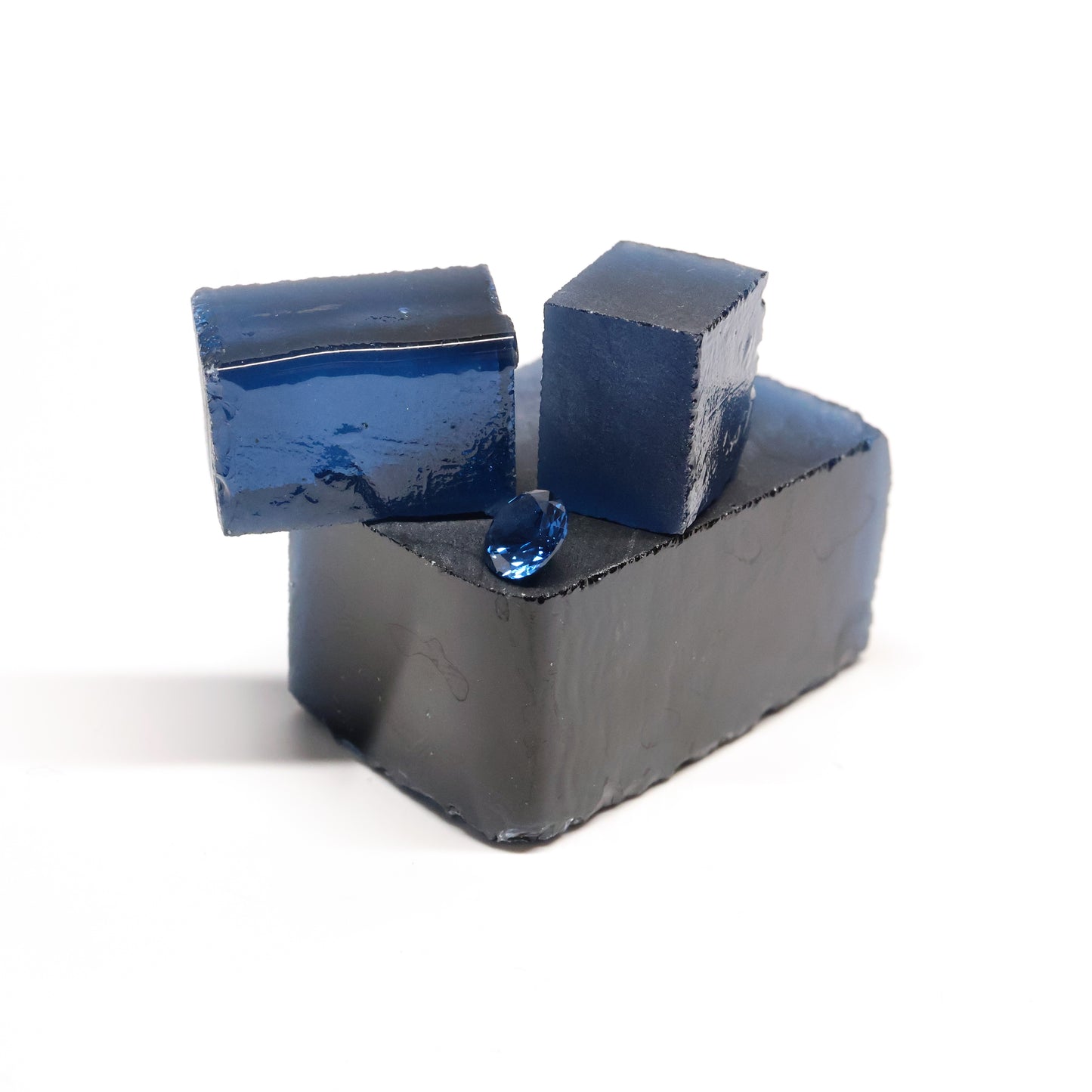Nanosital Simulated Montana Sapphire Lab Created Faceting Rough for Gem Cutting - #49 - Various Sizes