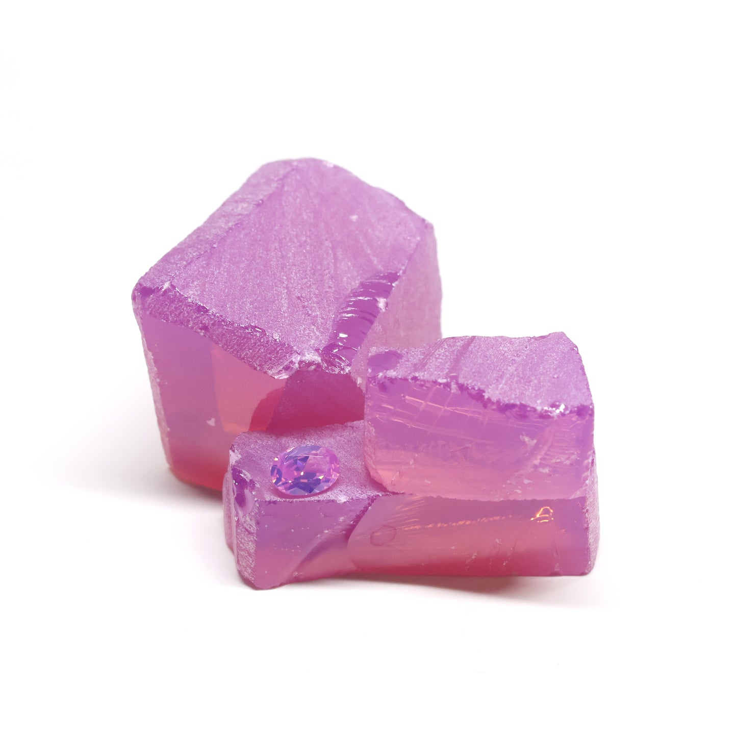 Nanosital Simulated Purple Orchid Chalcedony Lab Created Faceting Rough for Gem Cutting - #E-182/1 - Various Sizes