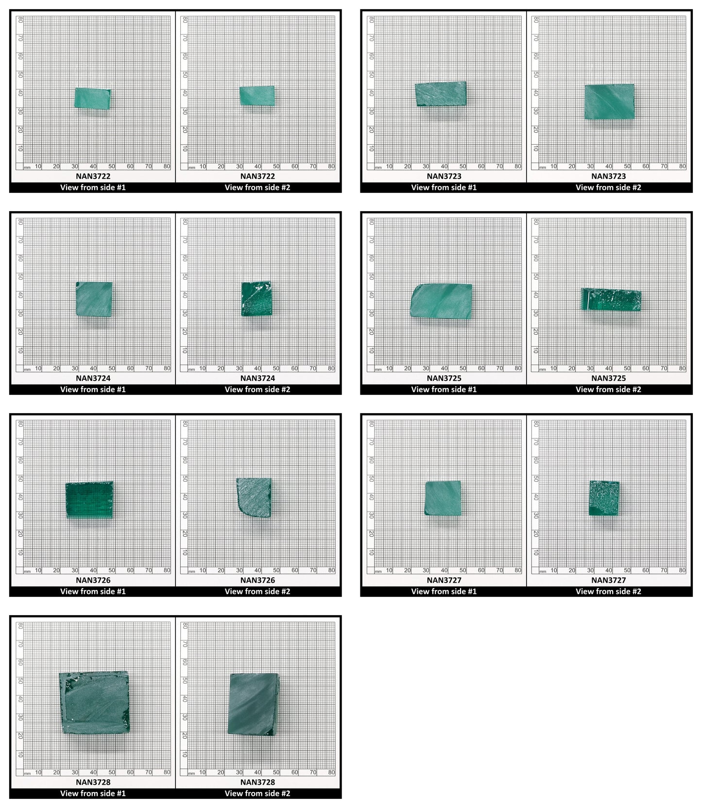 Nanosital Simulated Very Light Emerald Lab Created Faceting Rough for Gem Cutting - #0/4 - Various Sizes