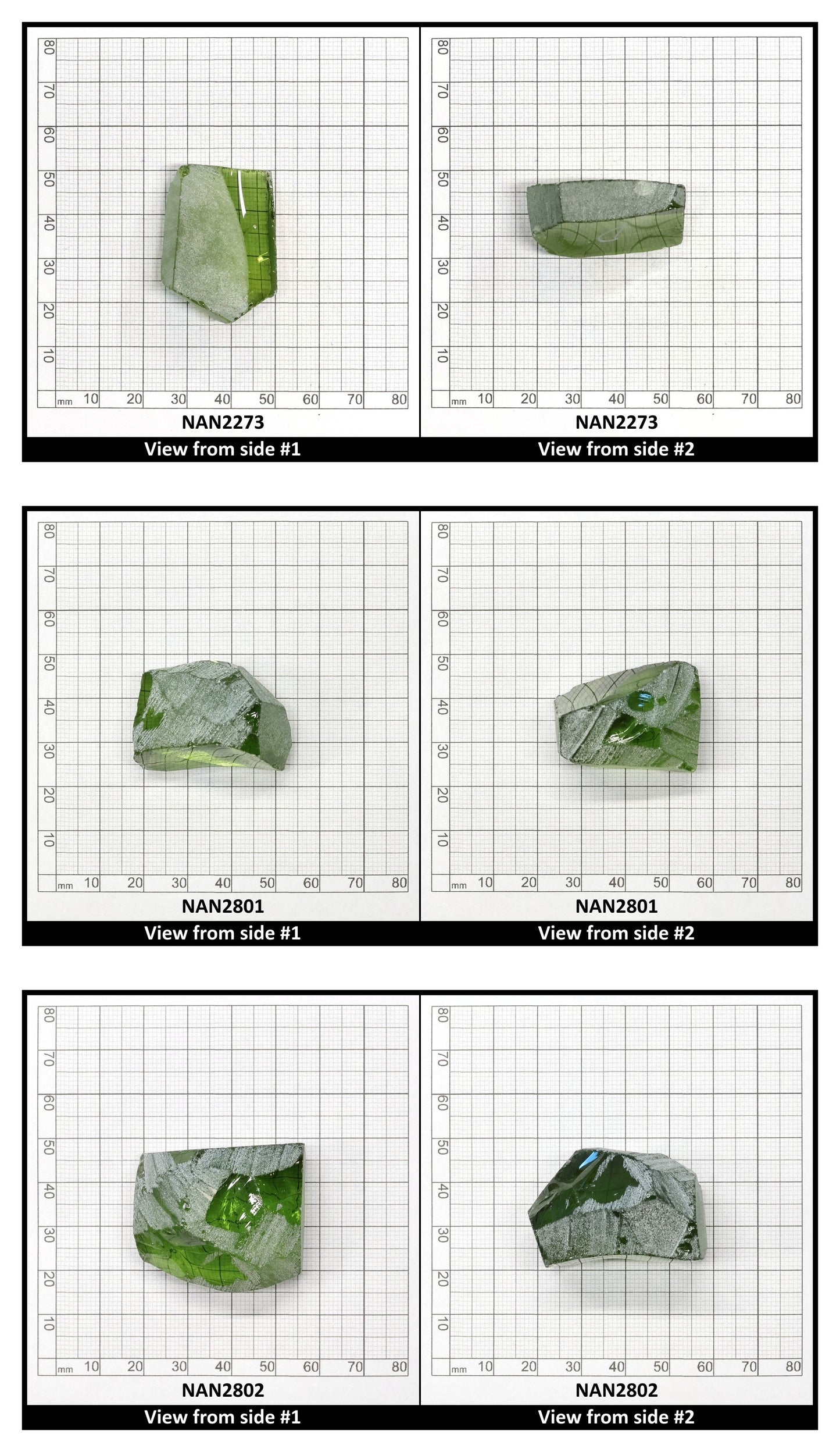 Nanosital Simulated Peridot Lab Created Faceting Rough for Gem Cutting - #14/2 - Various Sizes