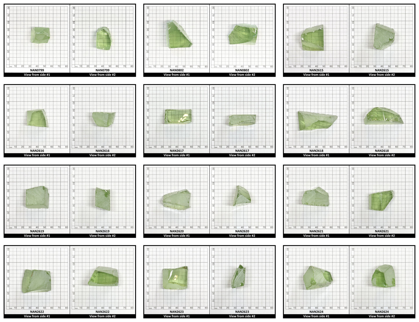 Nanosital Simulated Green Beryl Lab Created Faceting Rough for Gem Cutting - #18- Various Sizes