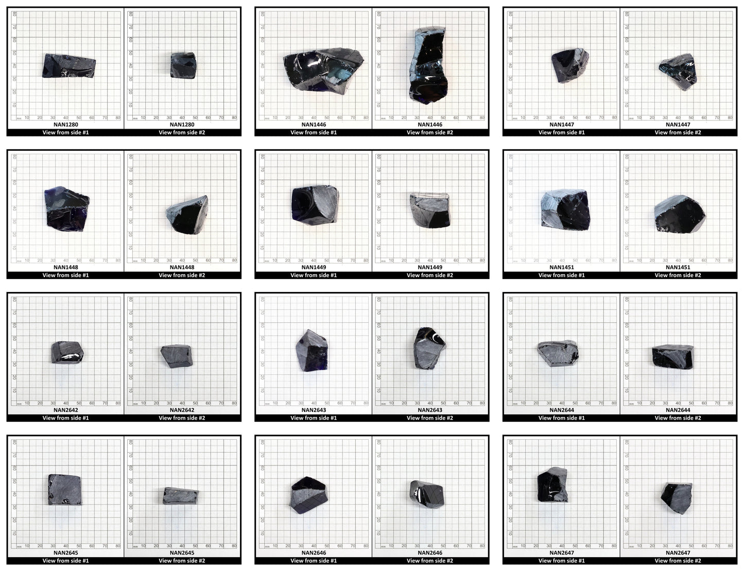 Nanosital Simulated Dark Blue Sapphire Lab Created Faceting Rough for Gem Cutting - #30 - Various Sizes
