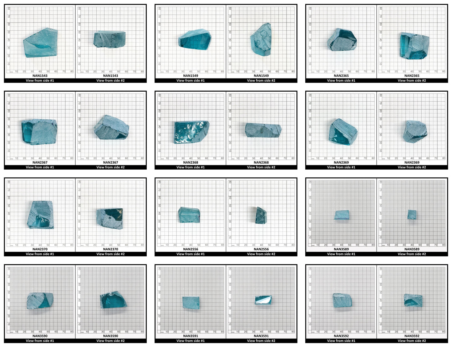 Nanosital Simulated Paraiba Tourmaline Lab Created Faceting Rough for Gem Cutting - #A-108/B - Various Sizes