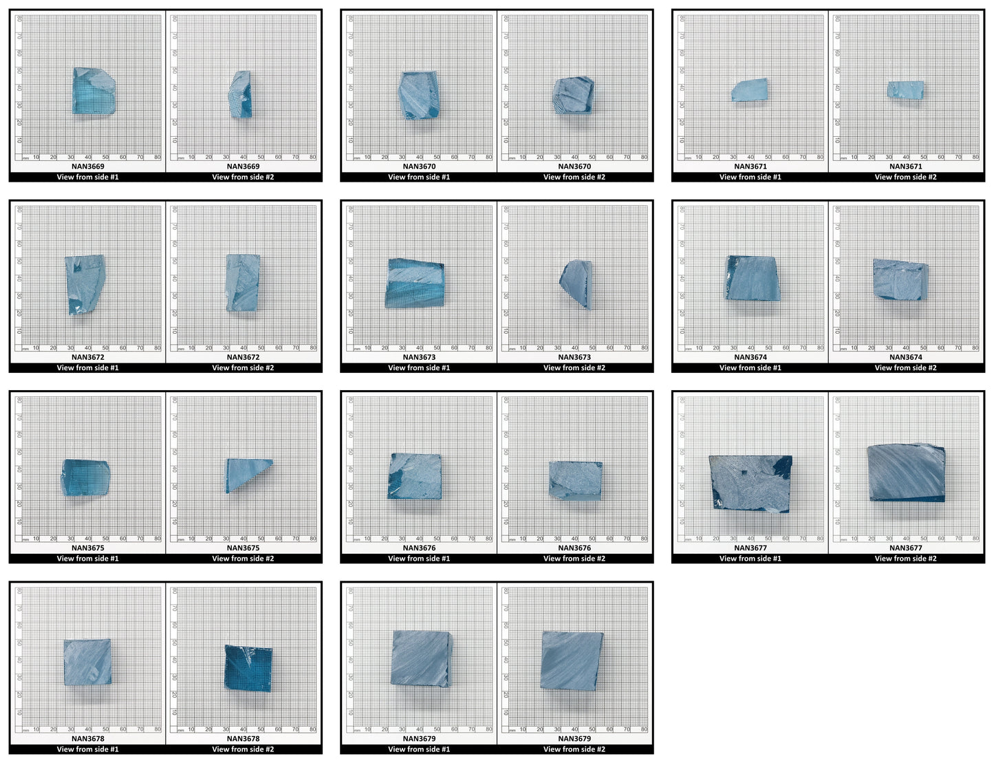 Nanosital Simulated Aquamarine Lab Created Faceting Rough for Gem Cutting - #A-150 - Various Sizes
