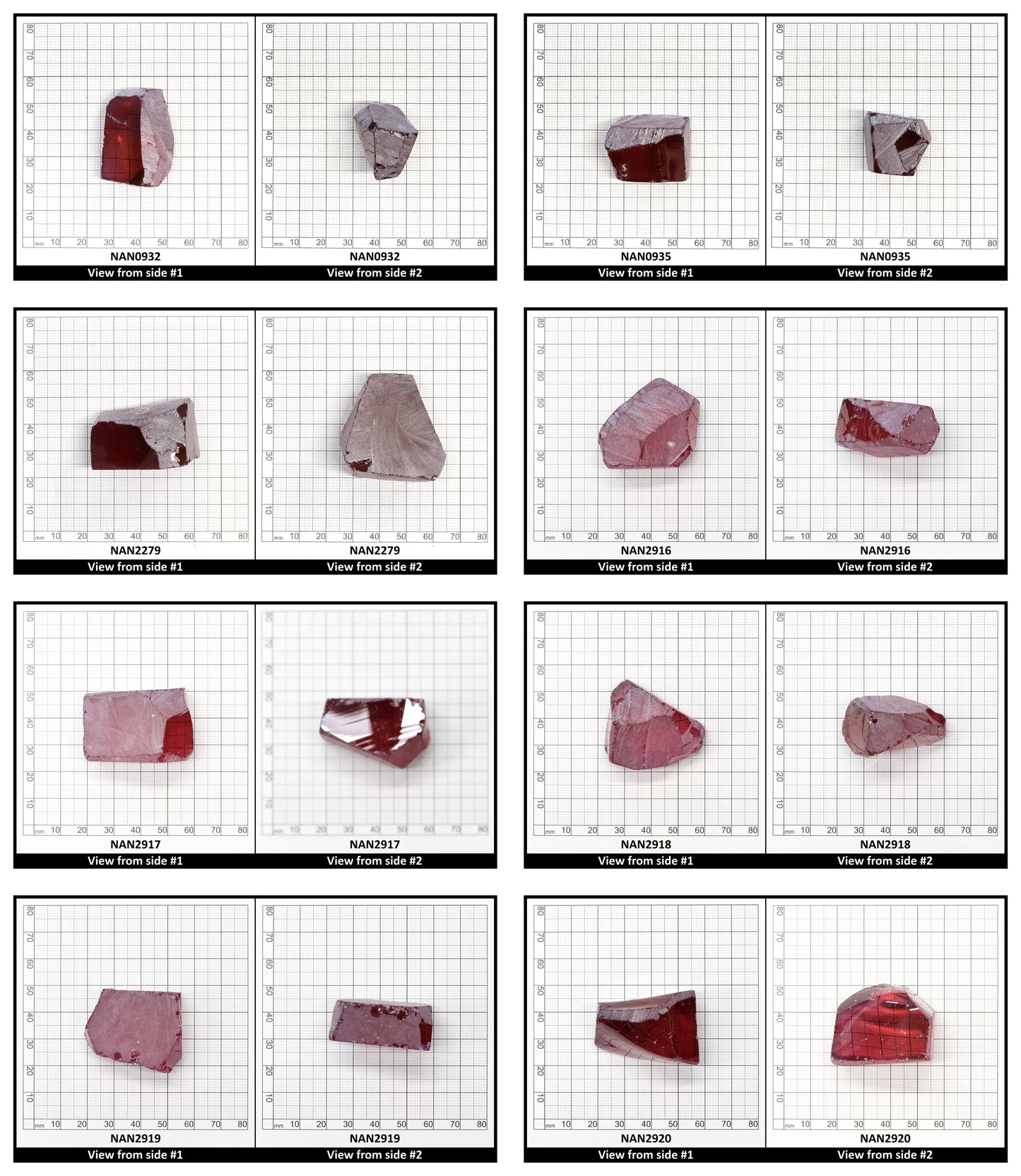 Nanosital Simulated Rhodolite Lab Created Faceting Rough for Gem Cutting - #A-2449 - Various Sizes