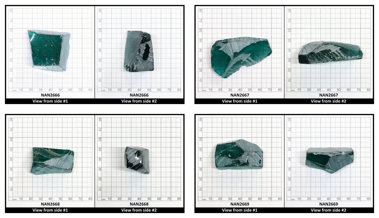 Nanosital Simulated Paraiba Tourmaline Lab Created Faceting Rough for Gem Cutting - #A-75 - Various Sizes