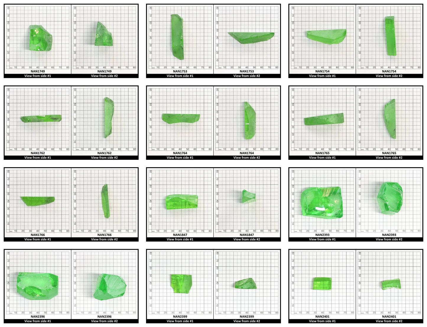 Nanosital Simulated Medium Kryptonite Lab Created Faceting Rough for Gem Cutting - #B-1320 - Various Sizes
