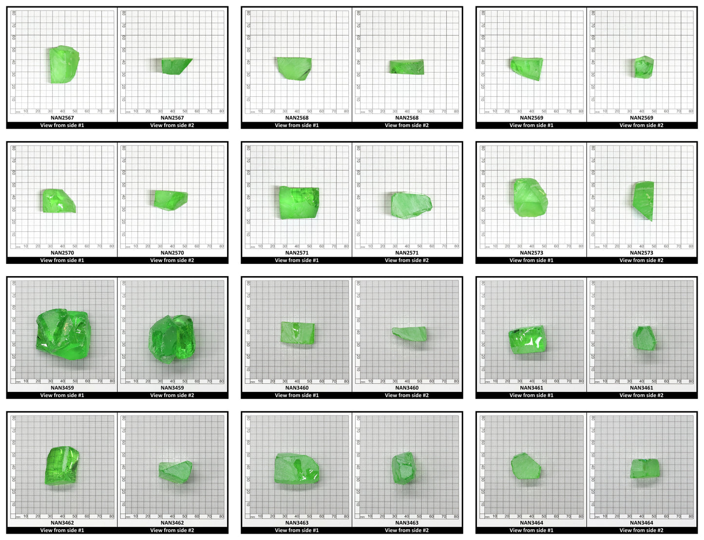 Nanosital Simulated Medium Kryptonite Lab Created Faceting Rough for Gem Cutting - #B-1320 - Various Sizes