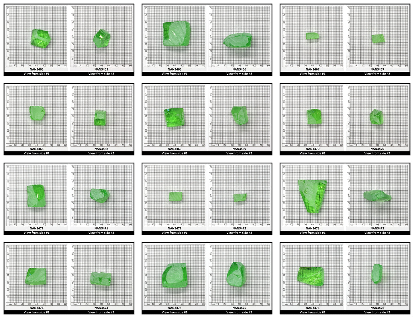 Nanosital Simulated Medium Kryptonite Lab Created Faceting Rough for Gem Cutting - #B-1320 - Various Sizes
