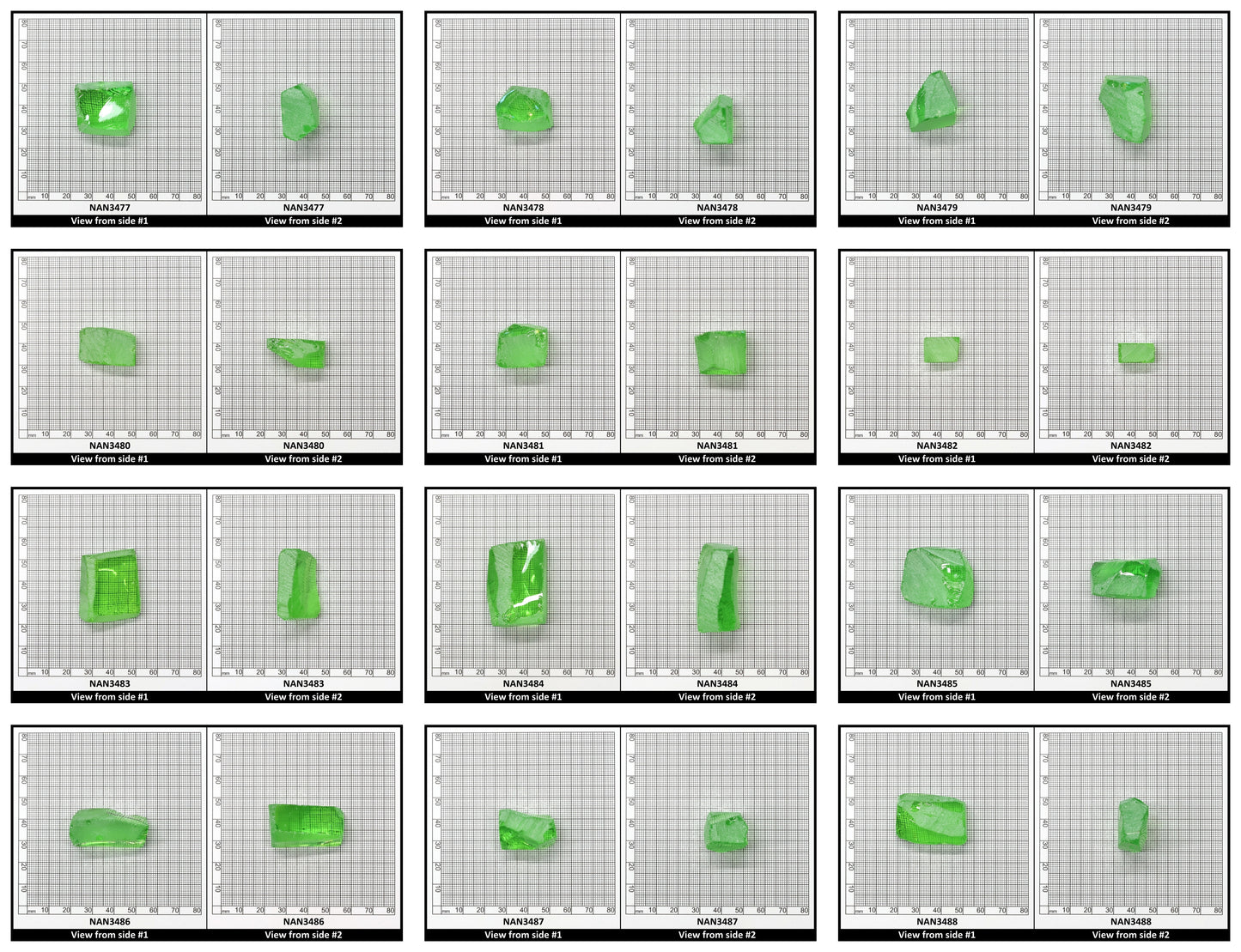 Nanosital Simulated Medium Kryptonite Lab Created Faceting Rough for Gem Cutting - #B-1320 - Various Sizes