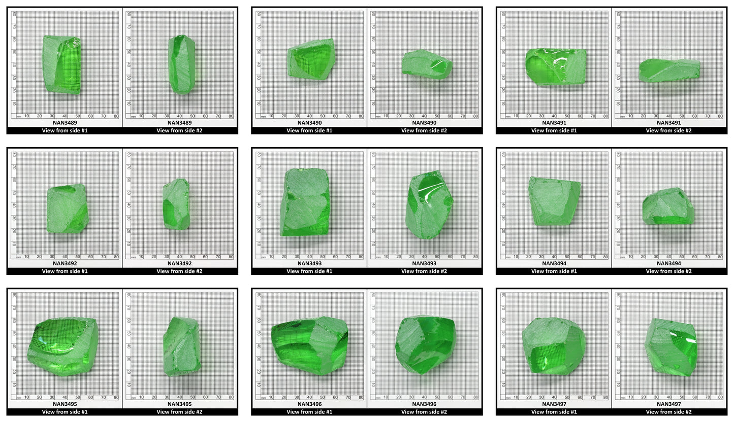 Nanosital Simulated Medium Kryptonite Lab Created Faceting Rough for Gem Cutting - #B-1320 - Various Sizes