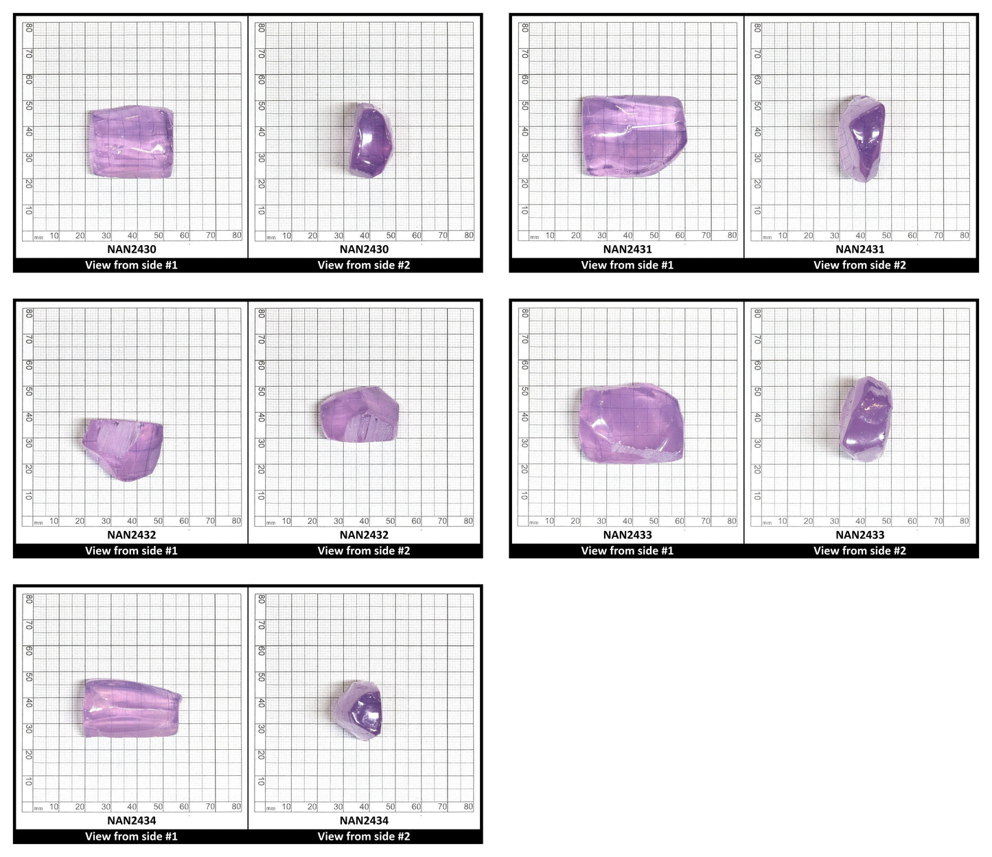 Nanosital Simulated Lavender Quartz Lab Created Faceting Rough for Gem Cutting - #B-2287 - Various Sizes