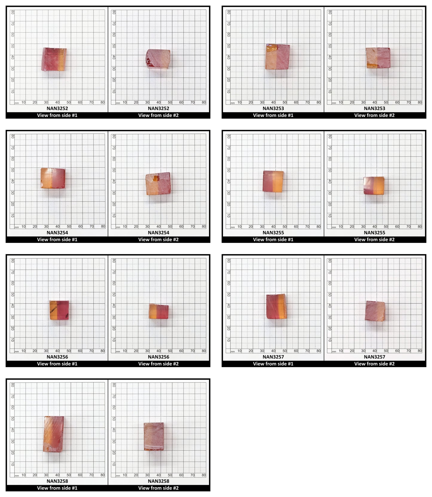 Nanosital Simulated Bi-Color Lab Created Faceting Rough for Gem Cutting - Kunzite-Orange - Various Sizes