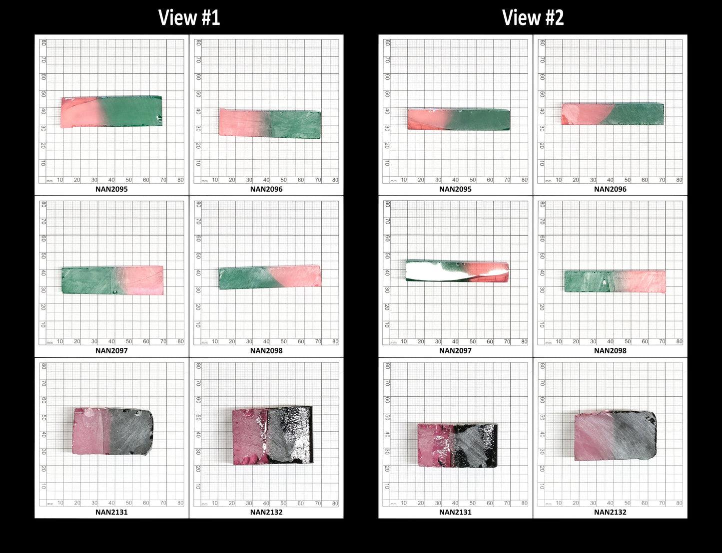 Nanosital Simulated Watermelon Lab Created Faceting Rough for Gem Cutting - Bi-Color Pink-Green - Various Sizes