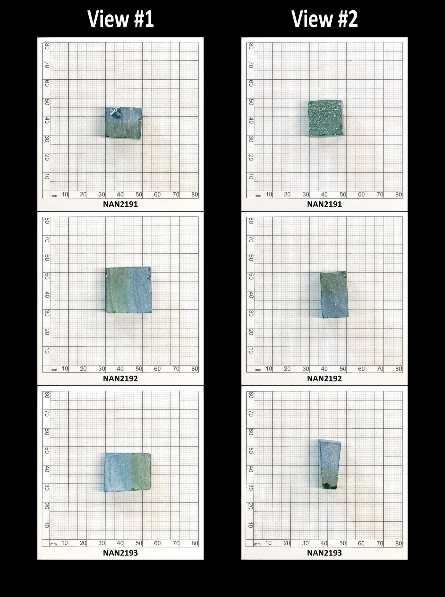 Nanosital Simulated Bi-Color Lab Created Faceting Rough for Gem Cutting - Green-Blue - Various Sizes