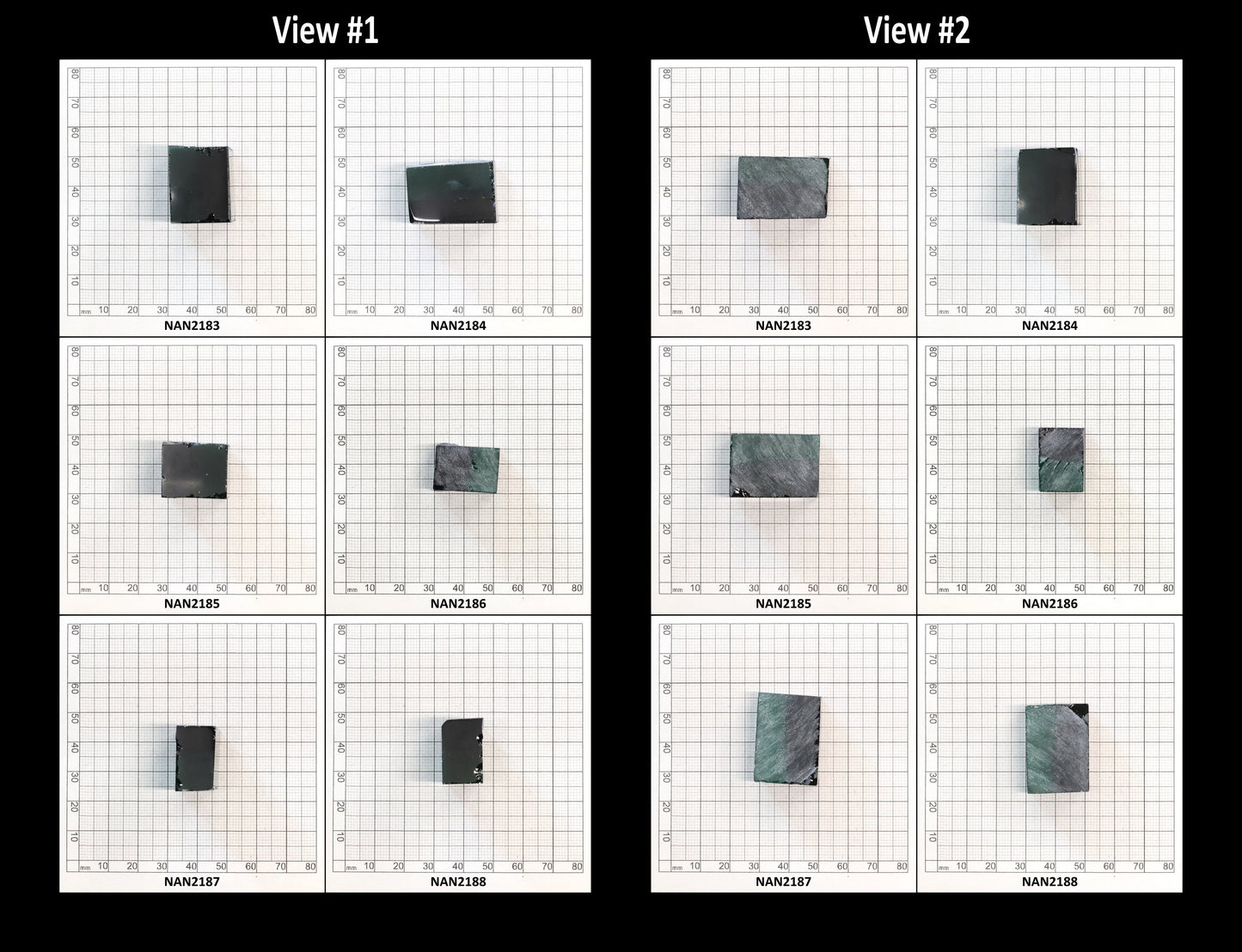 Nanosital Simulated Bi-Color Lab Created Faceting Rough for Gem Cutting - Dark Green-Very Dark Blue - Various Sizes