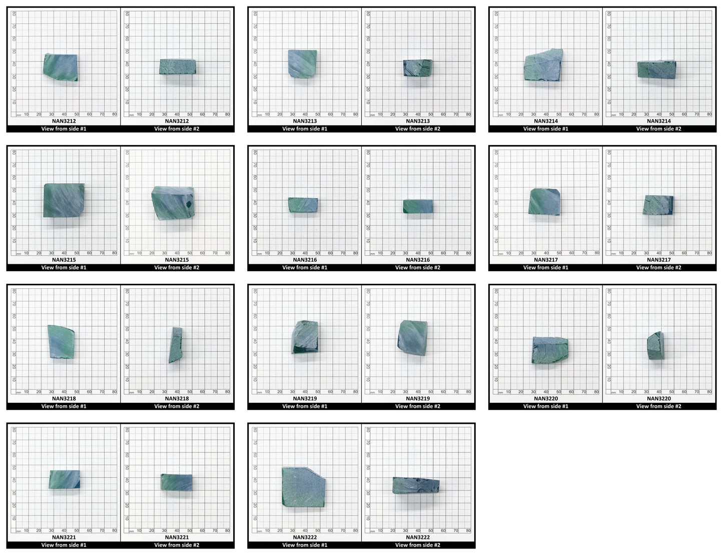 Nanosital Simulated (Included) Bi-Color Lab Created Faceting Rough for Gem Cutting - Blue-Green - Various Sizes