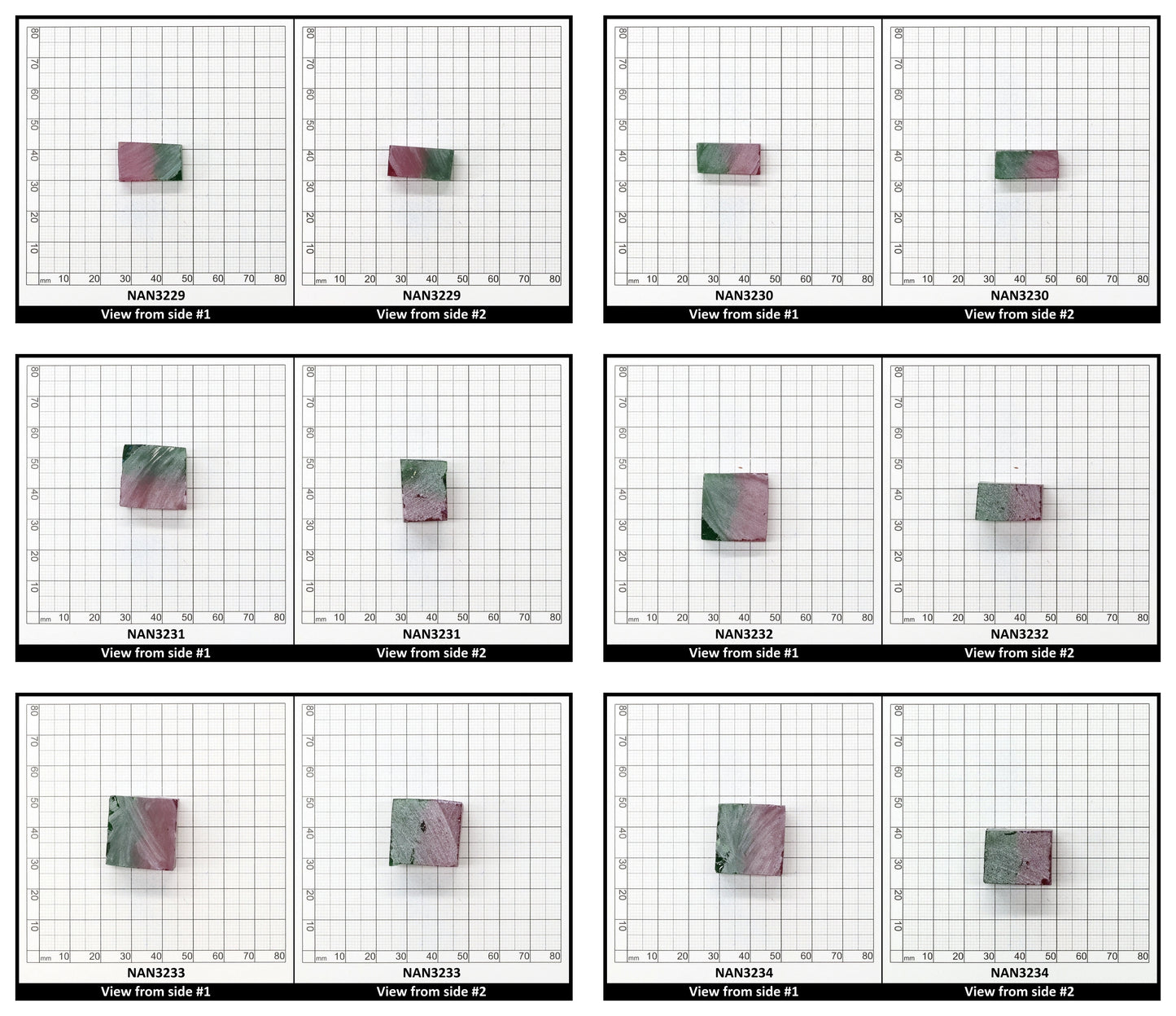 Nanosital Simulated (Included) Watermelon Tourmaline Lab Created Faceting Rough for Gem Cutting - Green-Pink - Various Sizes