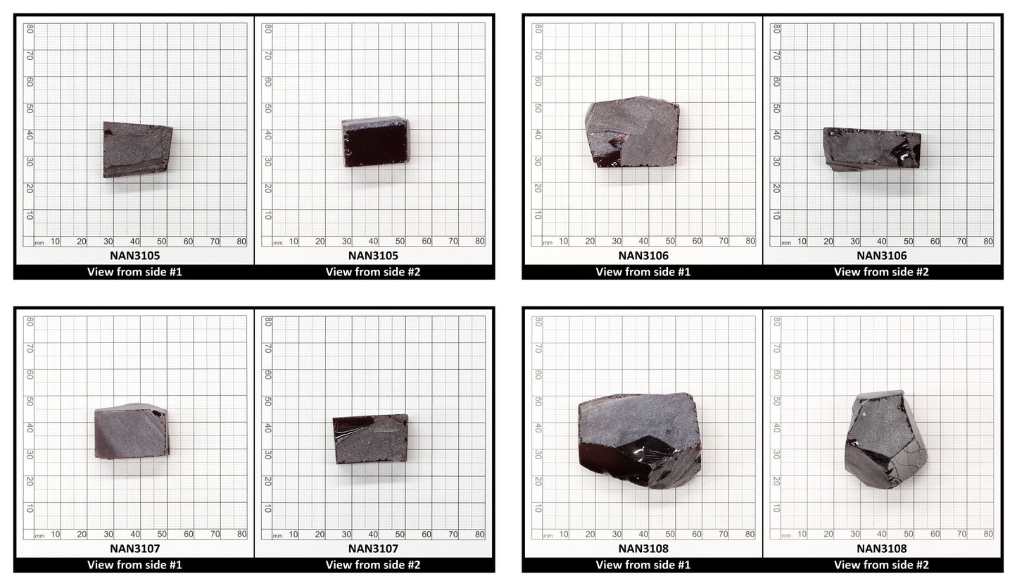 Nanosital Simulated Dark Padparadscha Sapphire Lab Created Faceting Rough for Gem Cutting - #E-481 - Various Sizes