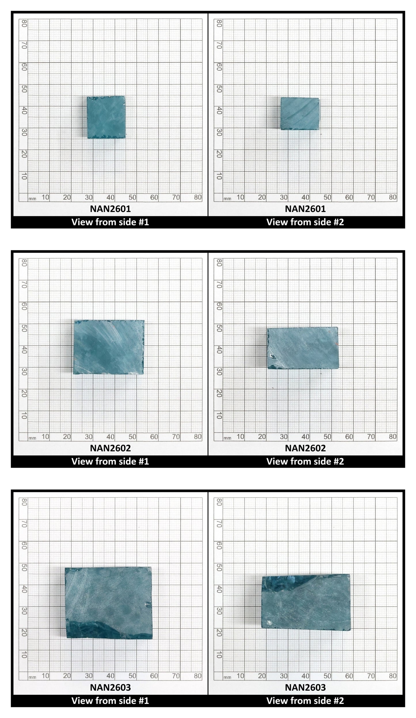 Nanosital Simulated Dark Paraiba Tourmaline (Included) Lab Created Faceting Rough for Gem Cutting - #Z-7309 - Various Sizes