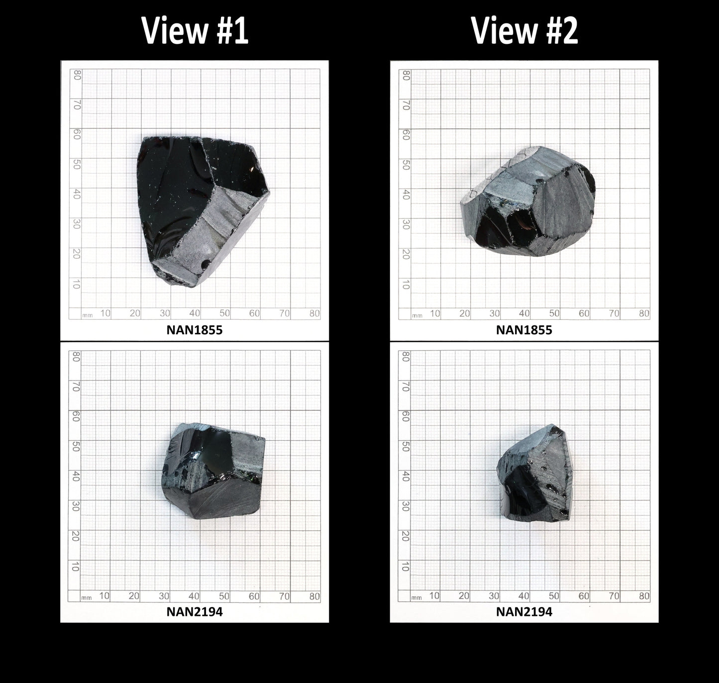 Nanosital Simulated Black Lab Created Faceting Rough for Gem Cutting - #0004 - Various Sizes