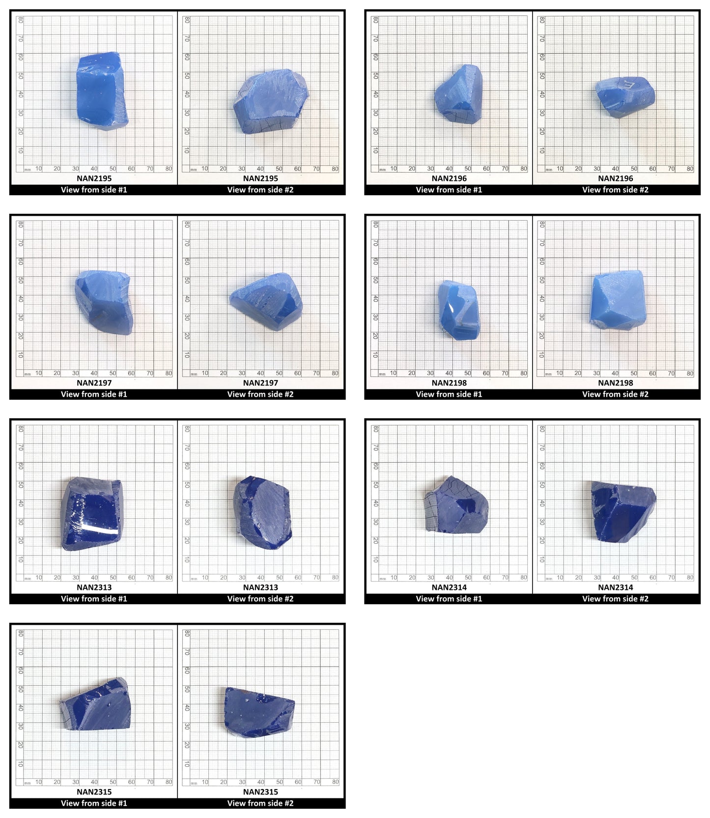 Nanosital Simulated Blue Opal Lab Created Faceting Rough for Gem Cutting - #003 - Various Sizes
