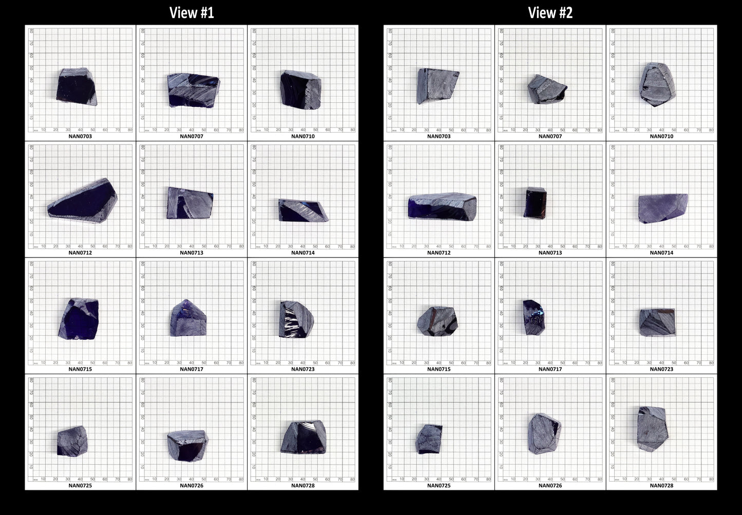 Nanosital Simulated Tanzanite Lab Created Faceting Rough for Gem Cutting - #124 - Various Sizes