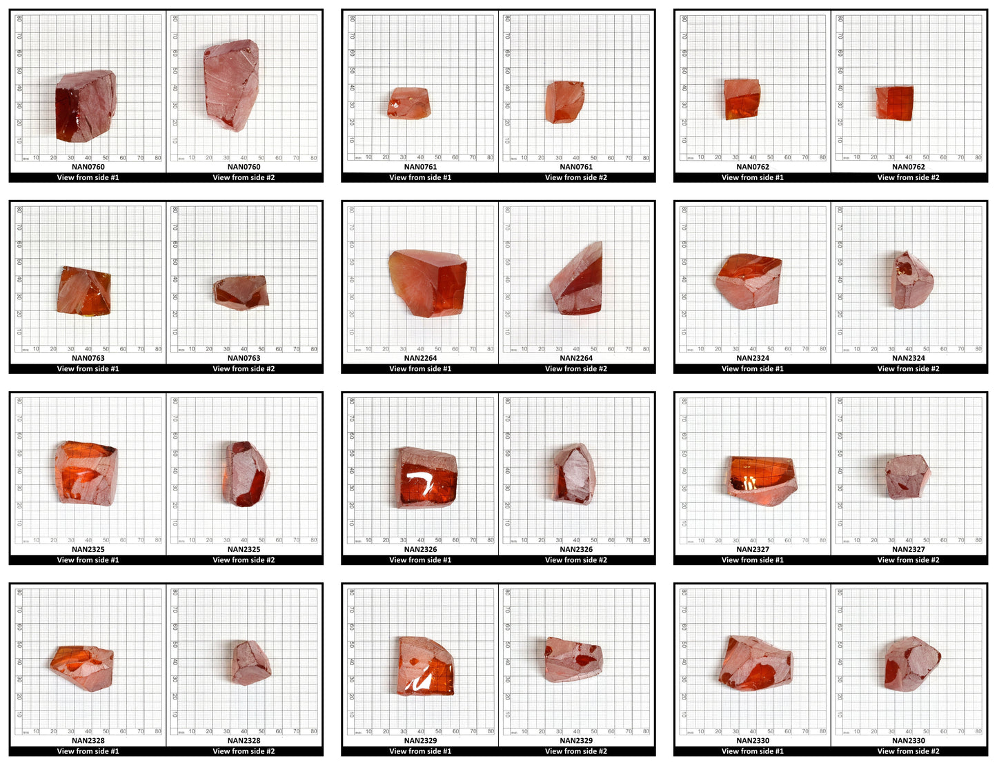 Nanosital Simulated Orange Lab Created Faceting Rough for Gem Cutting - #144 - Various Sizes