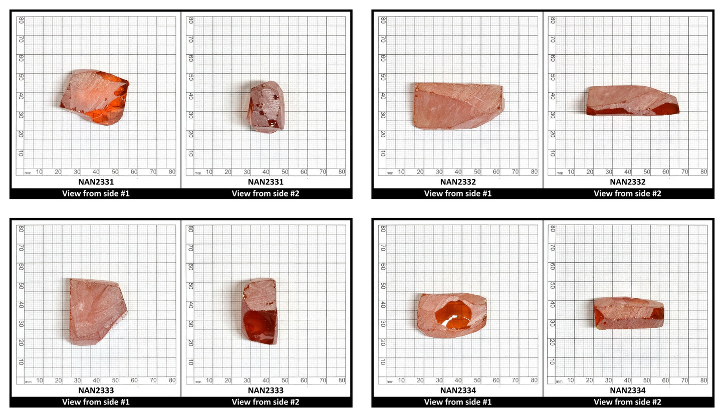Nanosital Simulated Orange Lab Created Faceting Rough for Gem Cutting - #144 - Various Sizes