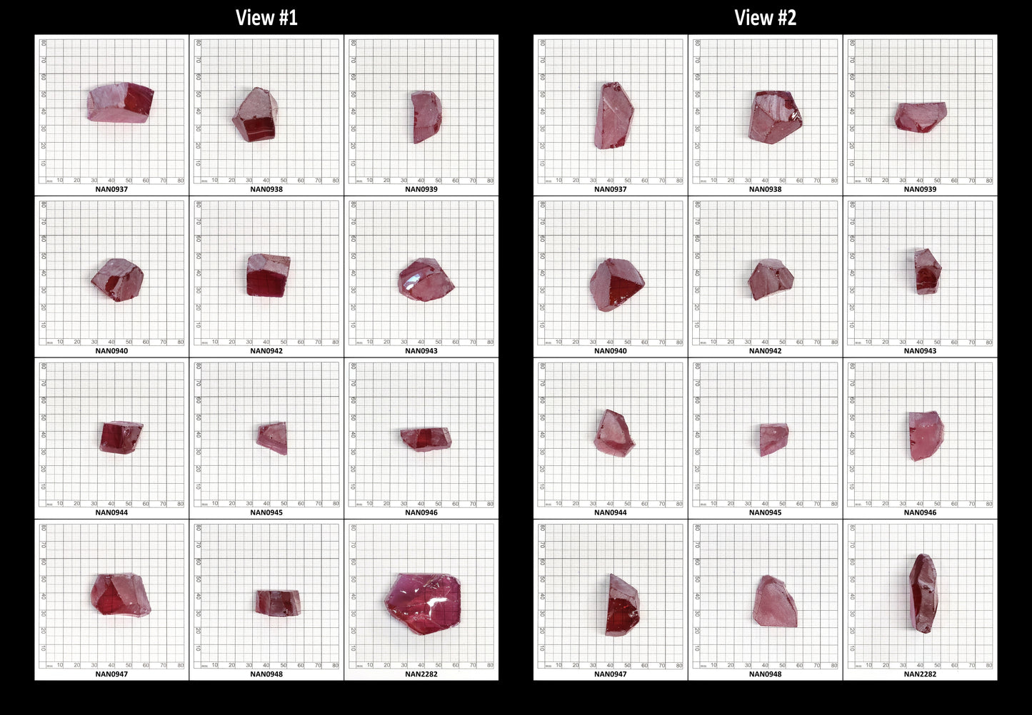 Nanosital Simulated Rhodolite Lab Created Faceting Rough for Gem Cutting - #A-2462 - Various Sizes